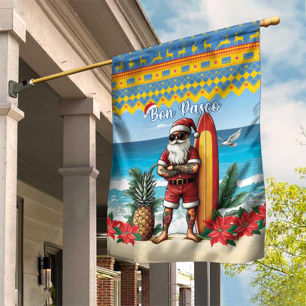 Aruba Christmas Garden Flag Surfing Santa Bon Pasco - Wonder Print Shop