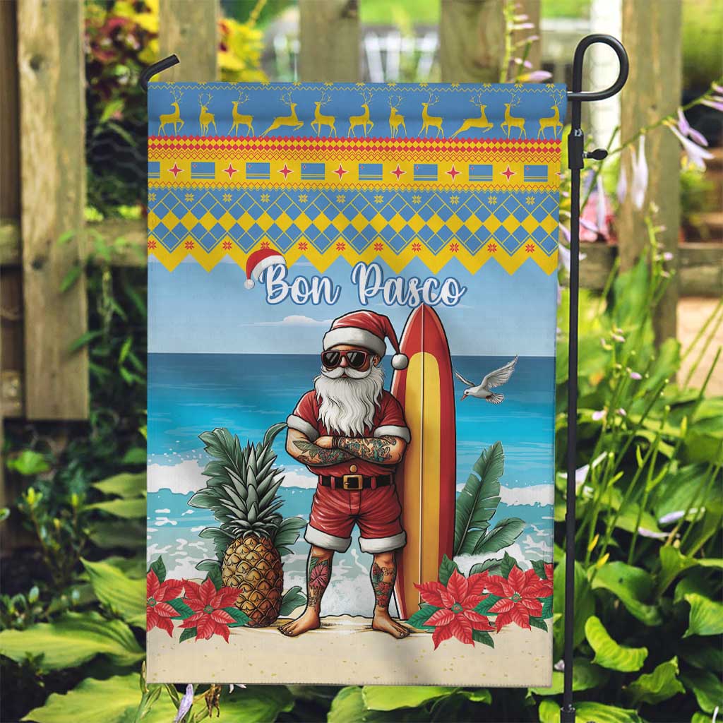 Aruba Christmas Garden Flag Surfing Santa Bon Pasco - Wonder Print Shop