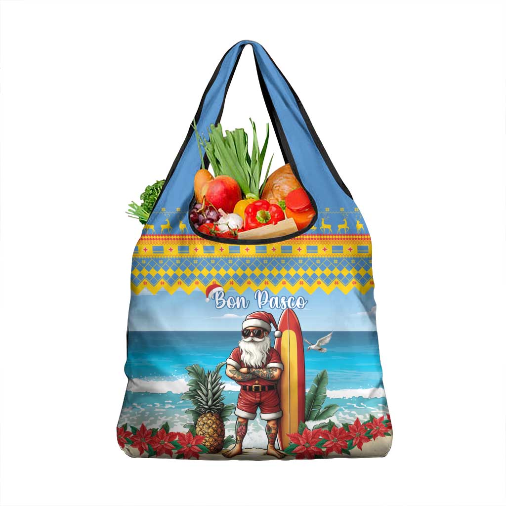 Aruba Christmas Grocery Bag Surfing Santa Bon Pasco