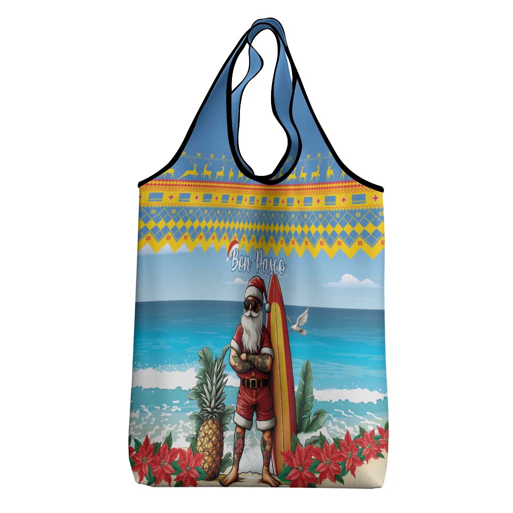 Aruba Christmas Grocery Bag Surfing Santa Bon Pasco