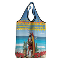 Aruba Christmas Grocery Bag Surfing Santa Bon Pasco