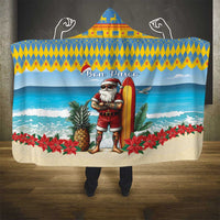 Aruba Christmas Hooded Blanket Surfing Santa Bon Pasco