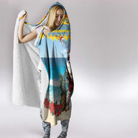 Aruba Christmas Hooded Blanket Surfing Santa Bon Pasco