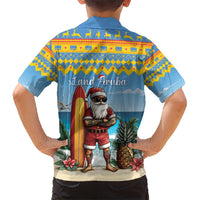 Aruba Christmas Kid Hawaiian Shirt Surfing Santa Bon Pasco - Wonder Print Shop