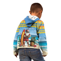 Aruba Christmas Kid Hoodie Surfing Santa Bon Pasco - Wonder Print Shop
