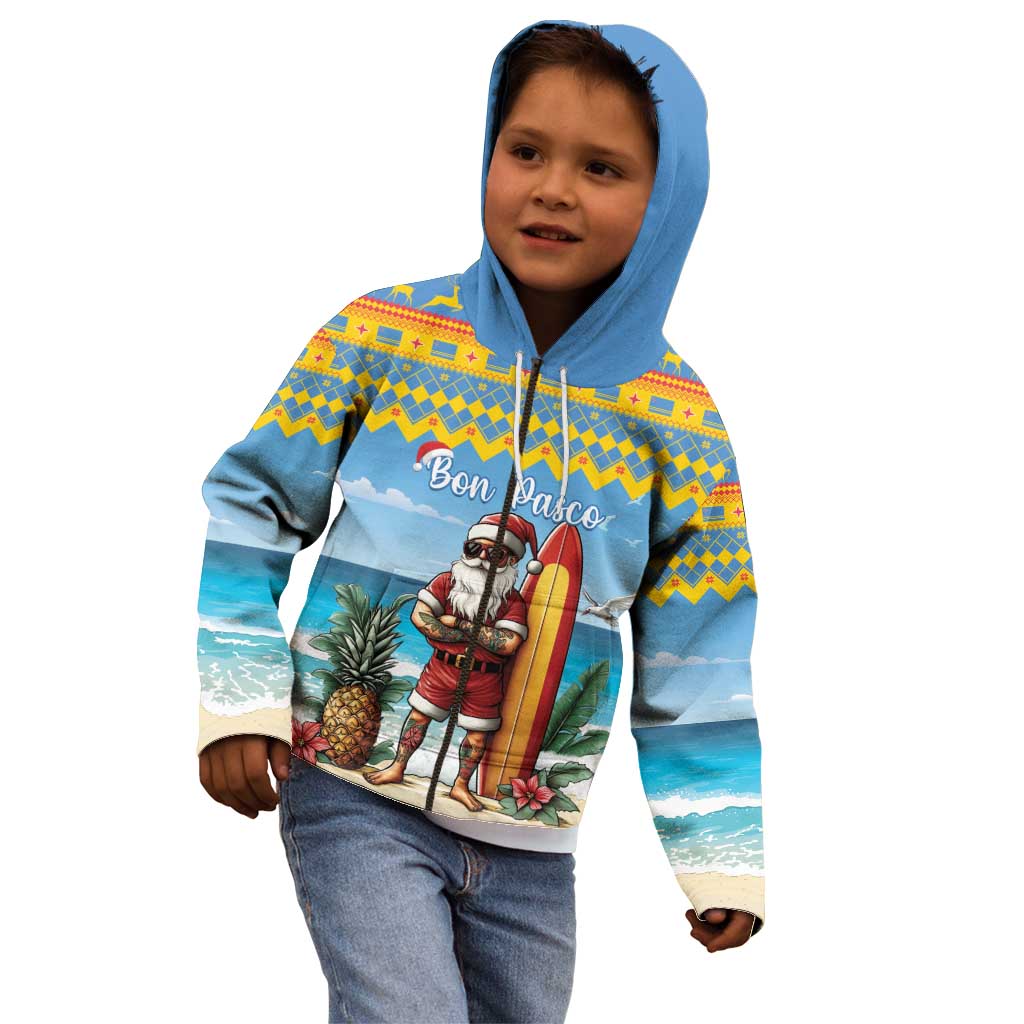 Aruba Christmas Kid Hoodie Surfing Santa Bon Pasco - Wonder Print Shop