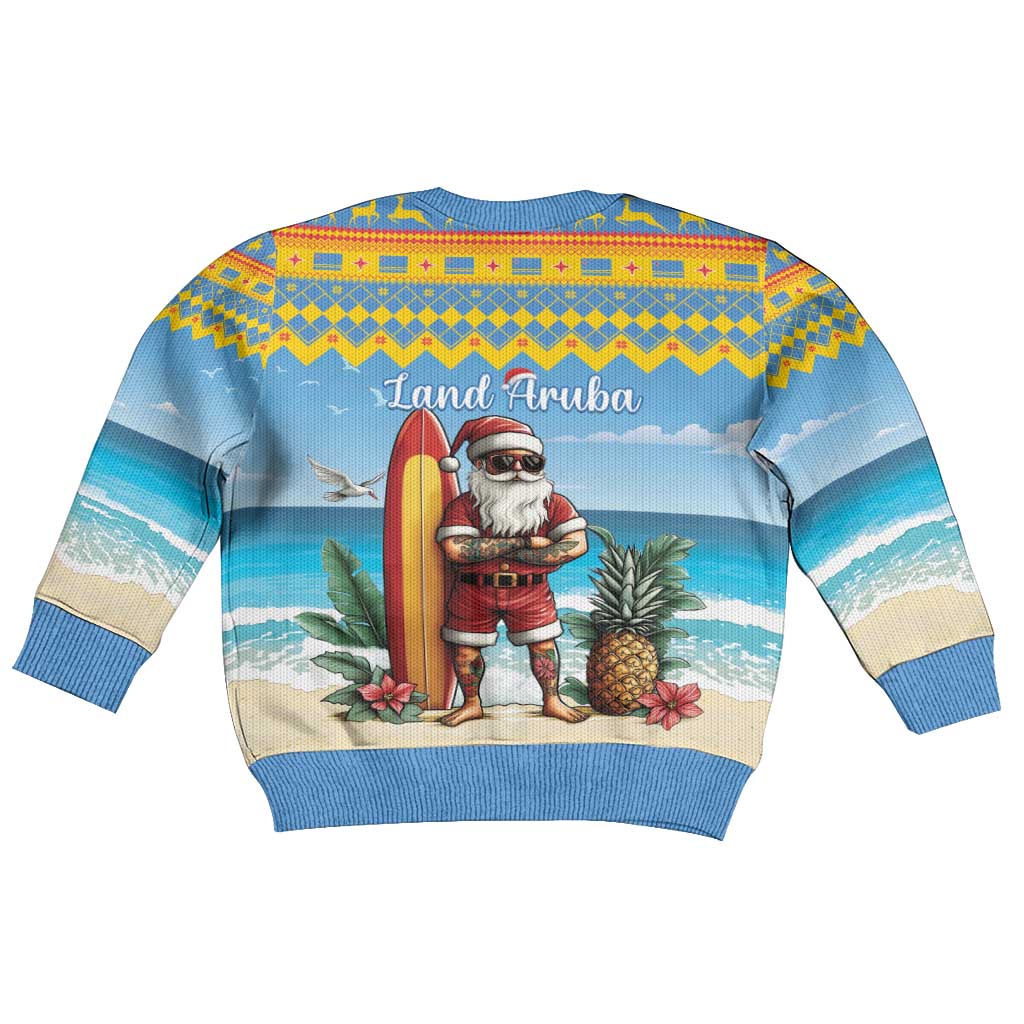 Aruba Christmas Kid Ugly Christmas Sweater Surfing Santa Bon Pasco - Wonder Print Shop