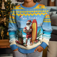 Aruba Christmas Kid Ugly Christmas Sweater Surfing Santa Bon Pasco - Wonder Print Shop