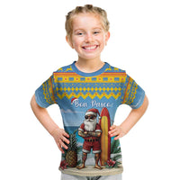 Aruba Christmas Kid T Shirt Surfing Santa Bon Pasco - Wonder Print Shop