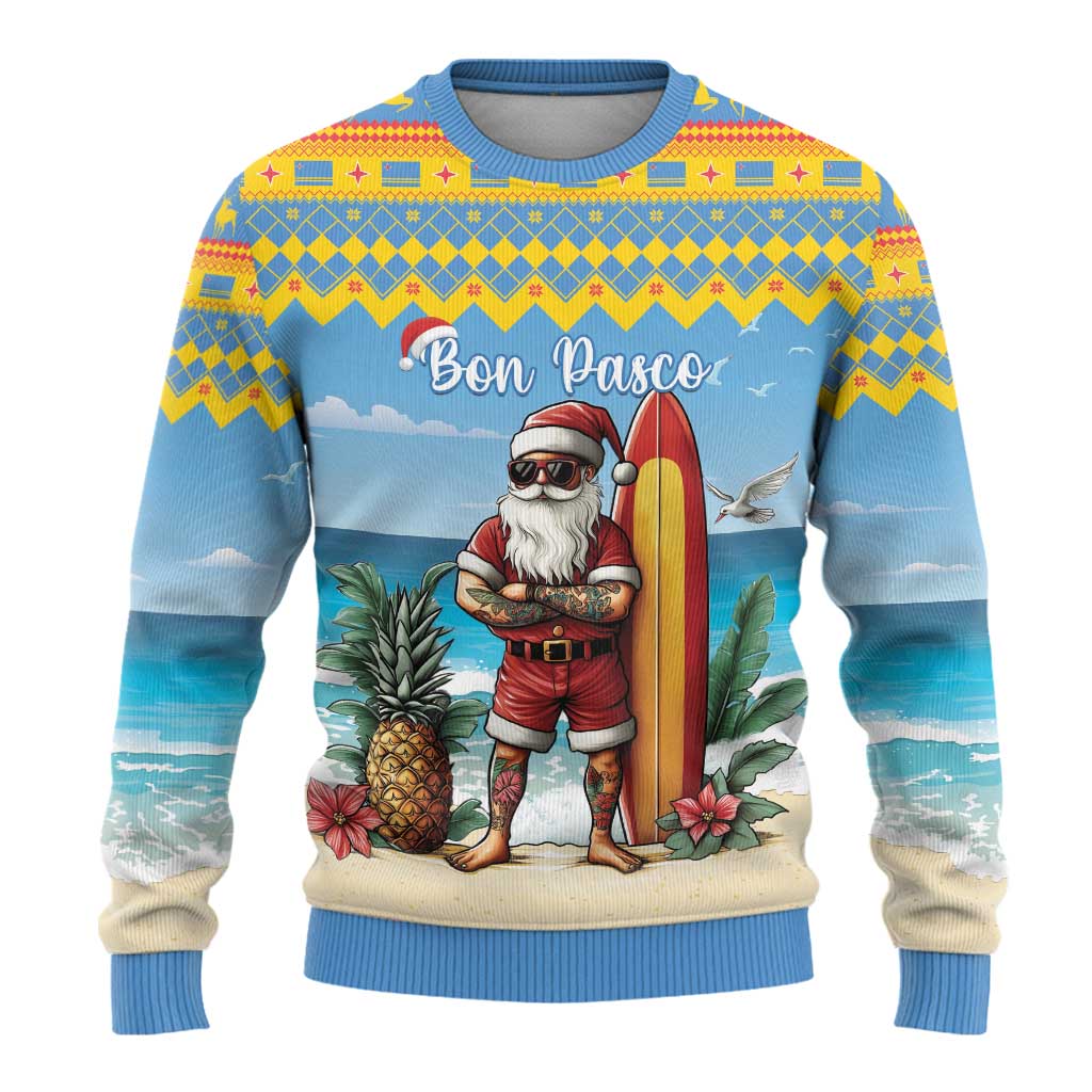 Aruba Christmas Ugly Christmas Sweater Surfing Santa Bon Pasco - Wonder Print Shop