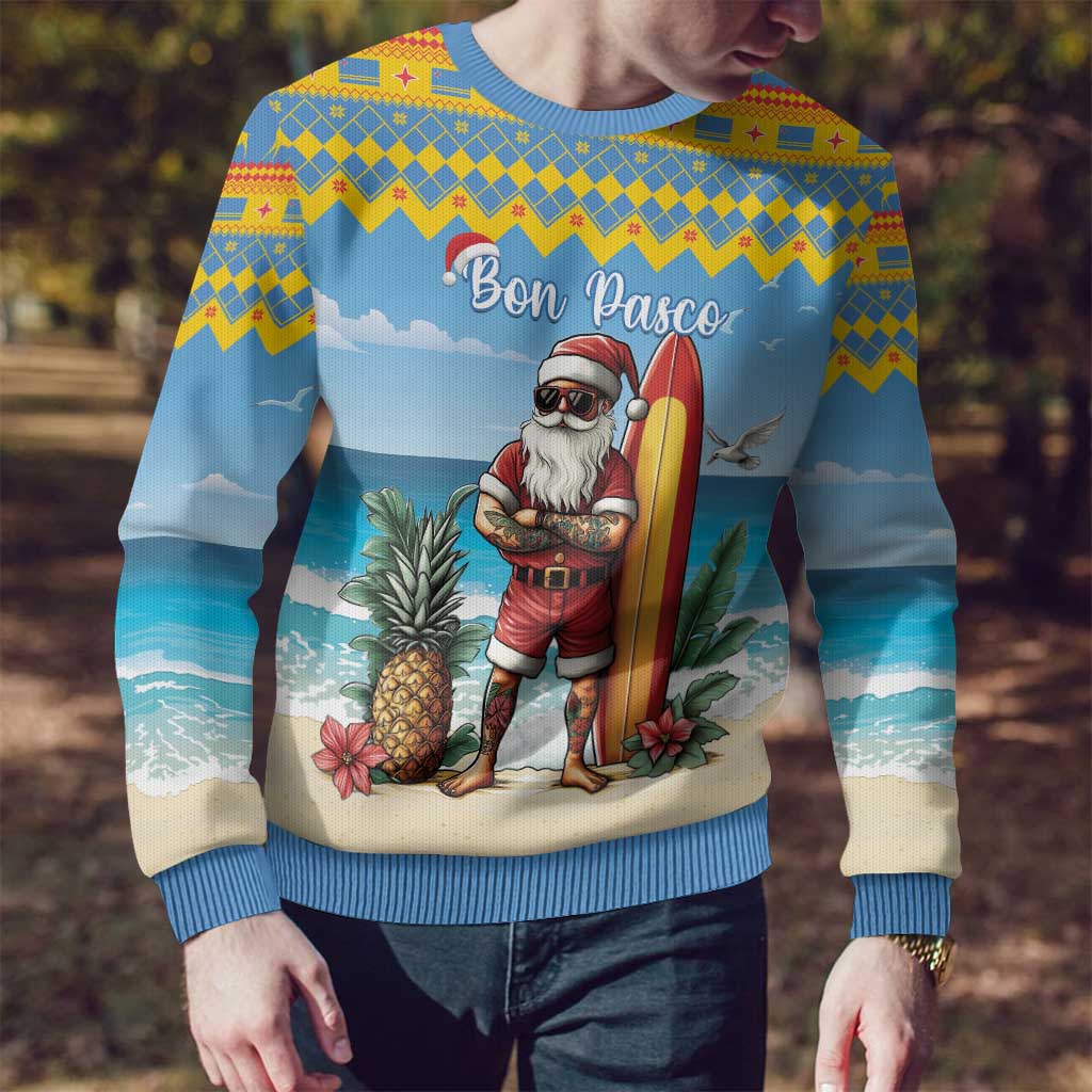 Aruba Christmas Ugly Christmas Sweater Surfing Santa Bon Pasco - Wonder Print Shop