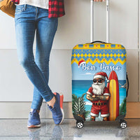 Aruba Christmas Luggage Cover Surfing Santa Bon Pasco - Wonder Print Shop