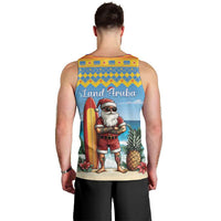 Aruba Christmas Men Tank Top Surfing Santa Bon Pasco - Wonder Print Shop