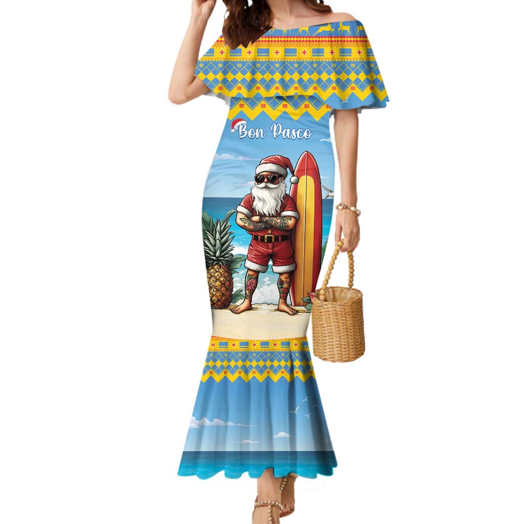 Aruba Christmas Mermaid Dress Surfing Santa Bon Pasco - Wonder Print Shop