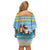 Aruba Christmas Off Shoulder Short Dress Surfing Santa Bon Pasco - Wonder Print Shop