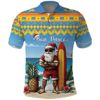 Aruba Christmas Polo Shirt Surfing Santa Bon Pasco - Wonder Print Shop