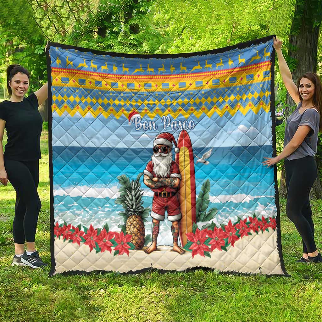 Aruba Christmas Quilt Surfing Santa Bon Pasco - Wonder Print Shop