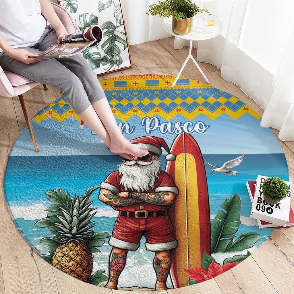 Aruba Christmas Round Carpet Surfing Santa Bon Pasco