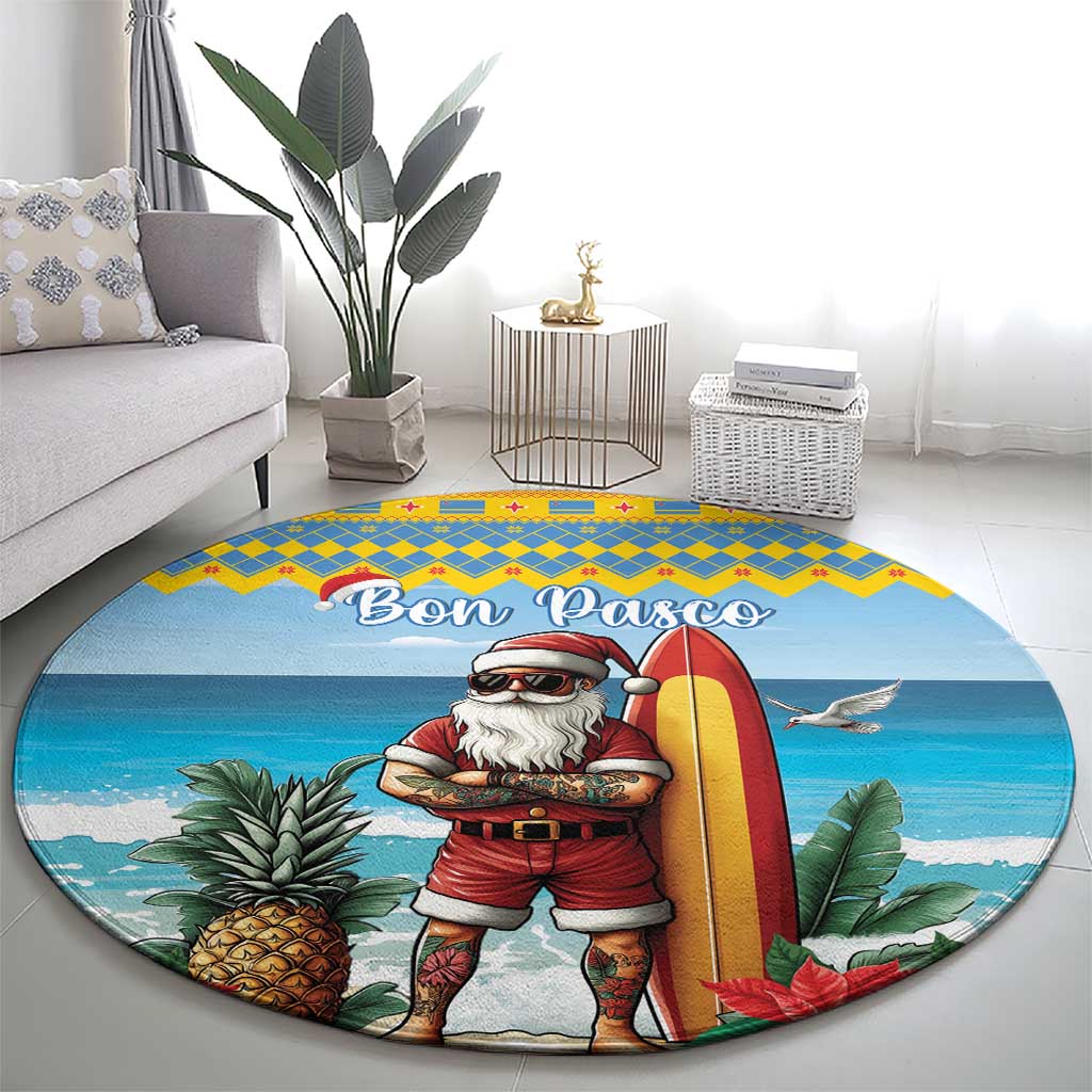 Aruba Christmas Round Carpet Surfing Santa Bon Pasco