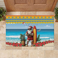 Aruba Christmas Rubber Doormat Surfing Santa Bon Pasco - Wonder Print Shop
