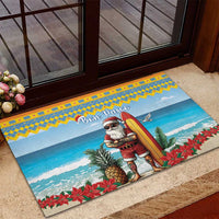 Aruba Christmas Rubber Doormat Surfing Santa Bon Pasco - Wonder Print Shop