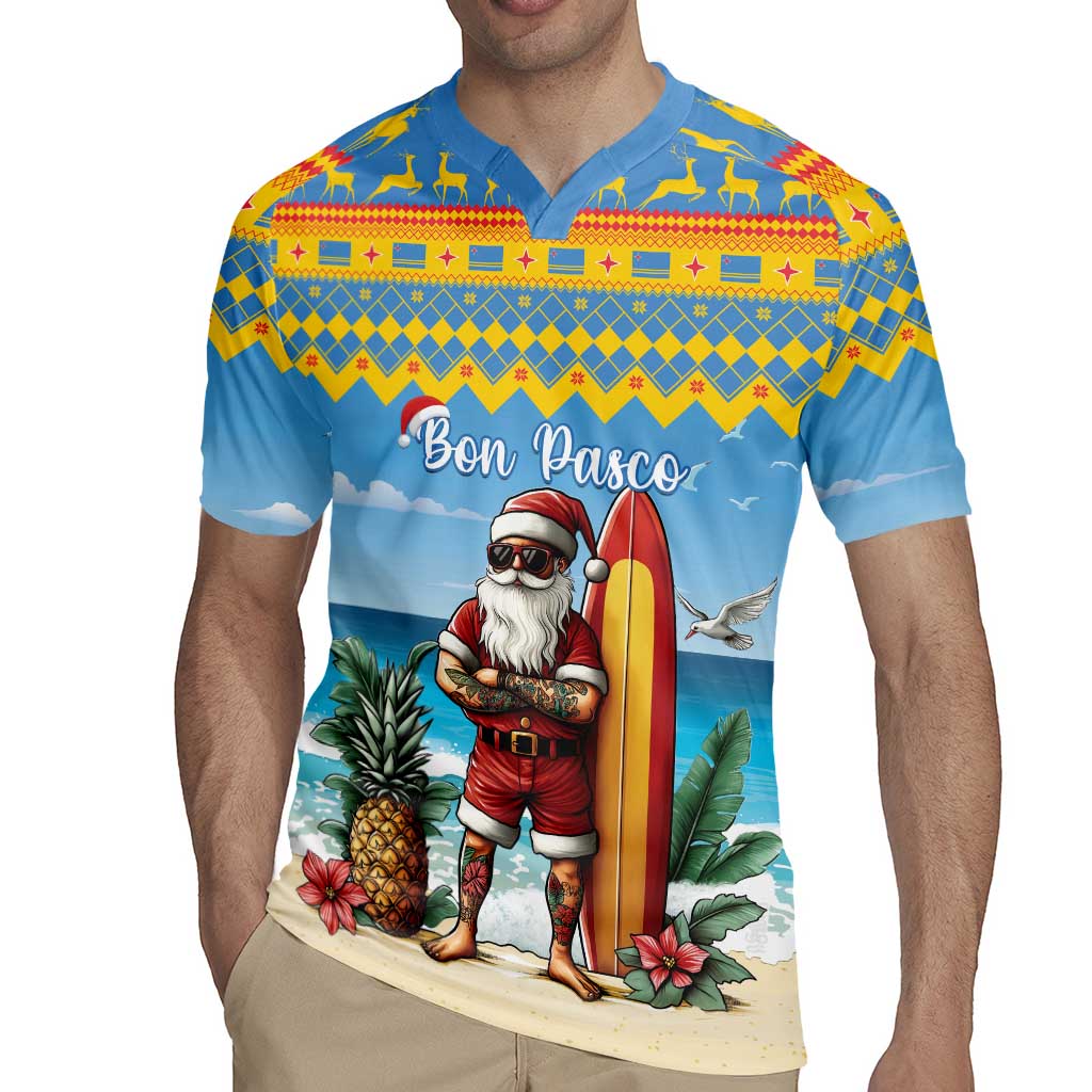 Aruba Christmas Rugby Jersey Surfing Santa Bon Pasco - Wonder Print Shop
