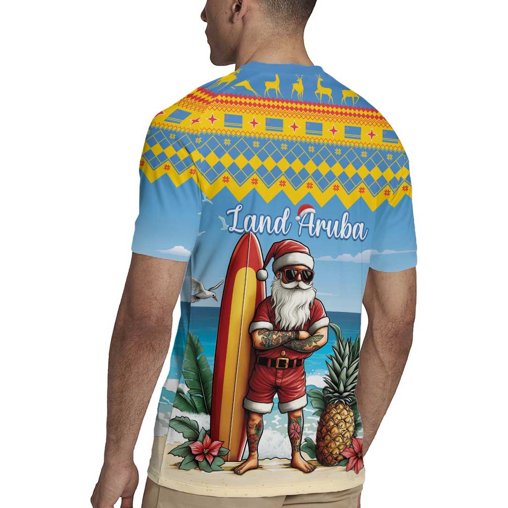Aruba Christmas Rugby Jersey Surfing Santa Bon Pasco - Wonder Print Shop