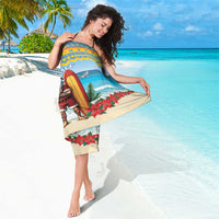 Aruba Christmas Sarong Surfing Santa Bon Pasco - Wonder Print Shop