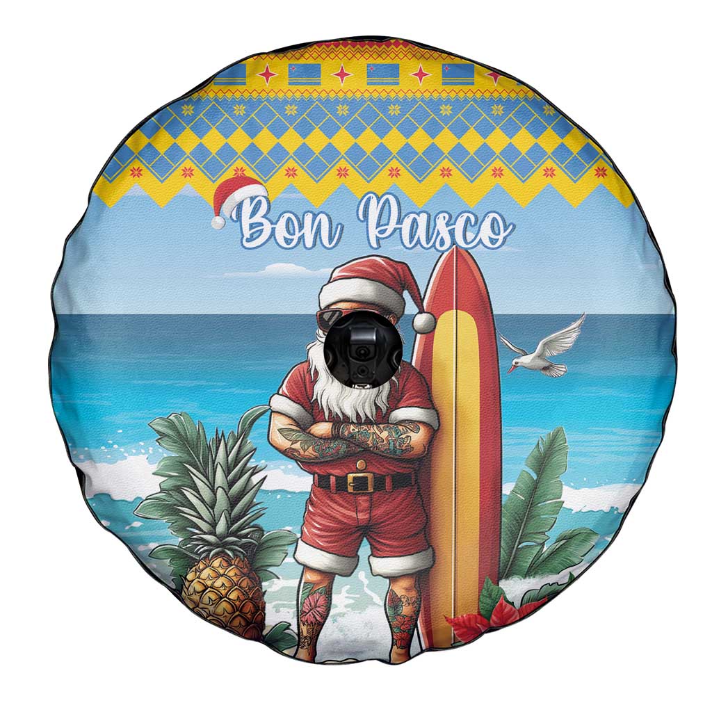 Aruba Christmas Spare Tire Cover Surfing Santa Bon Pasco - Wonder Print Shop