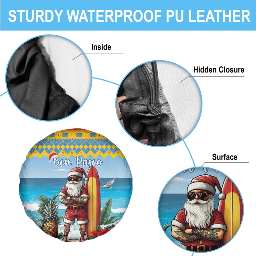 Aruba Christmas Spare Tire Cover Surfing Santa Bon Pasco - Wonder Print Shop