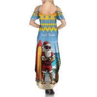 Aruba Christmas Summer Maxi Dress Surfing Santa Bon Pasco - Wonder Print Shop