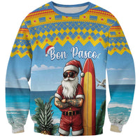 Aruba Christmas Sweatshirt Surfing Santa Bon Pasco - Wonder Print Shop