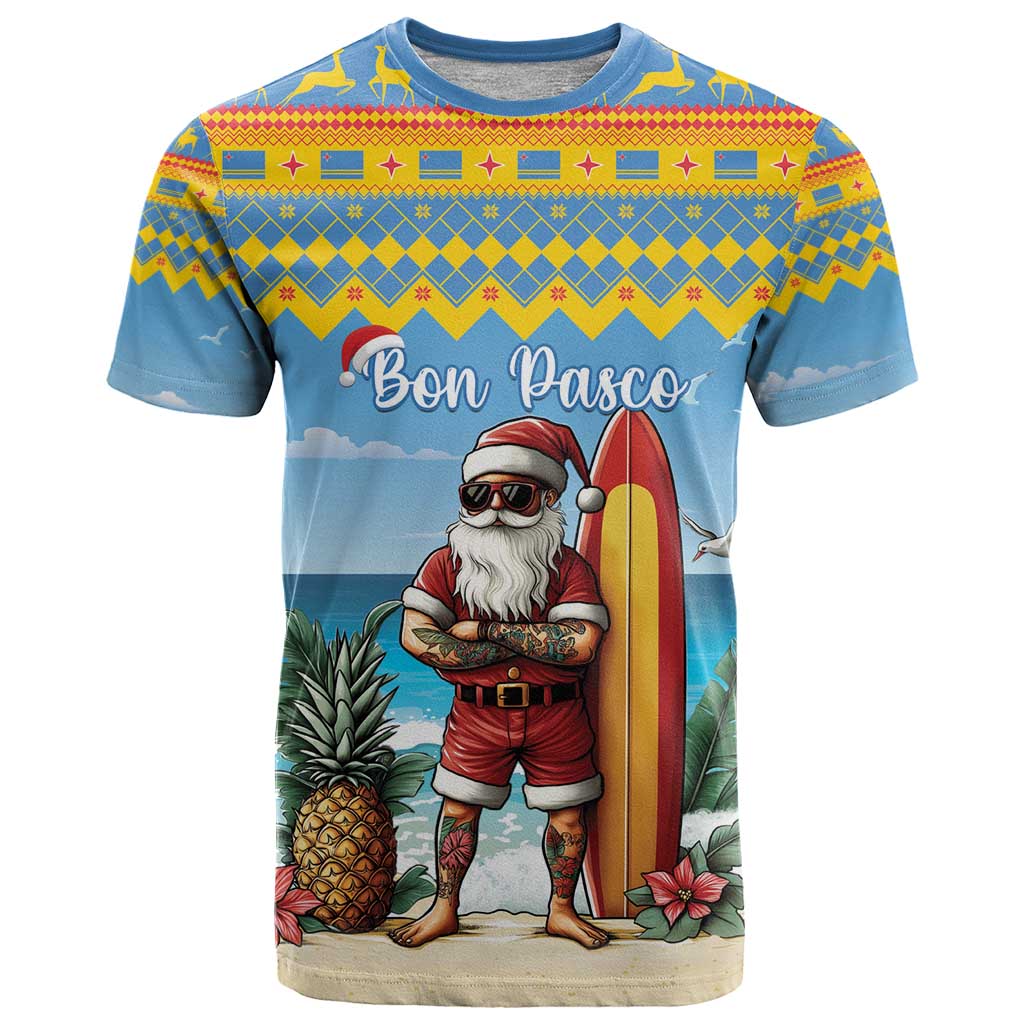 Aruba Christmas T Shirt Surfing Santa Bon Pasco - Wonder Print Shop