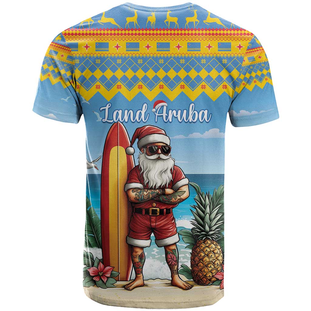 Aruba Christmas T Shirt Surfing Santa Bon Pasco - Wonder Print Shop