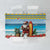 Aruba Christmas Tablecloth Surfing Santa Bon Pasco - Wonder Print Shop