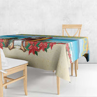 Aruba Christmas Tablecloth Surfing Santa Bon Pasco - Wonder Print Shop