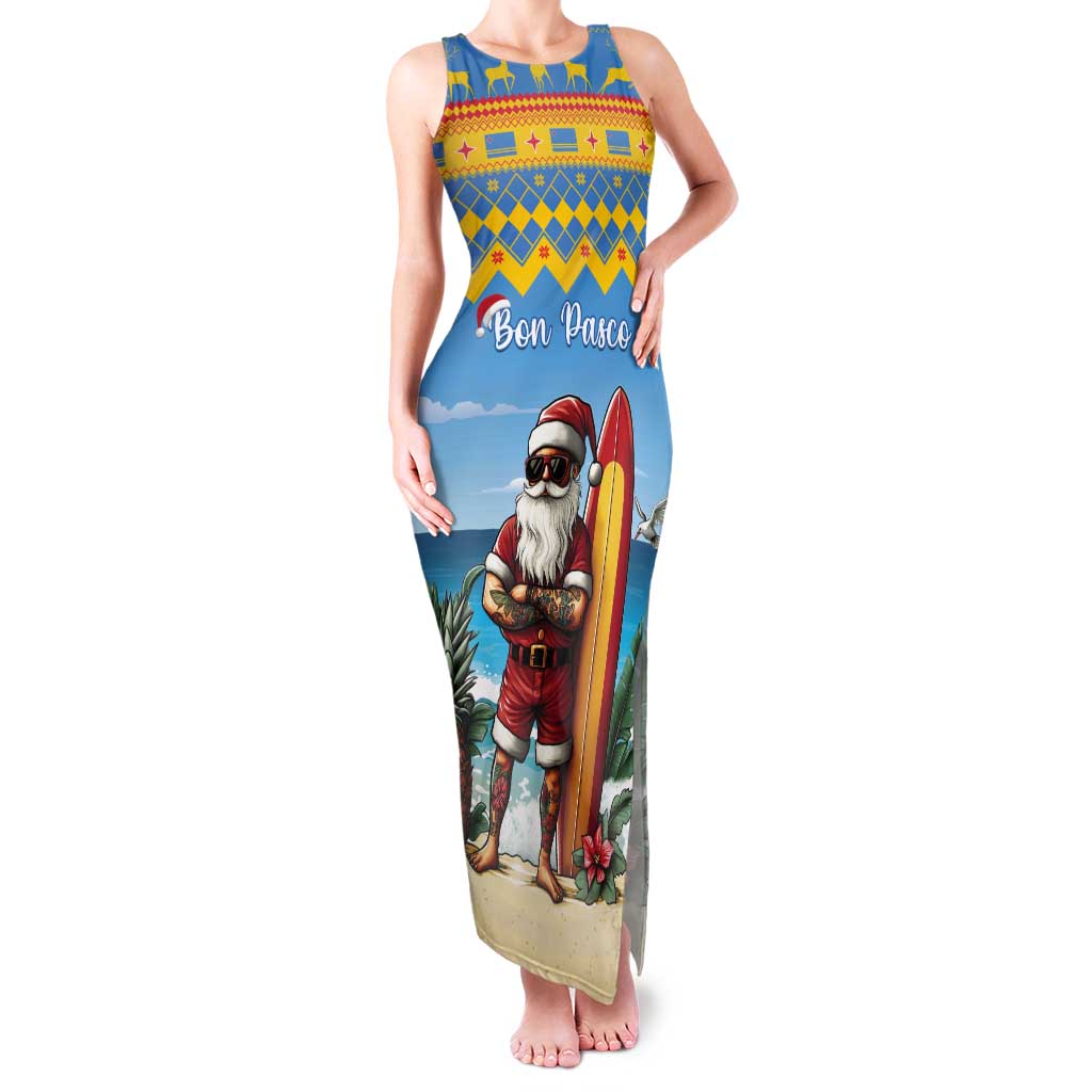 Aruba Christmas Tank Maxi Dress Surfing Santa Bon Pasco - Wonder Print Shop