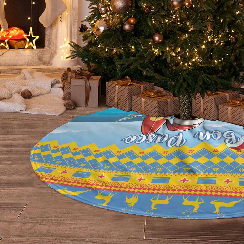 Aruba Christmas Tree Skirt Surfing Santa Bon Pasco - Wonder Print Shop