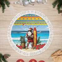 Aruba Christmas Tree Skirt Surfing Santa Bon Pasco - Wonder Print Shop