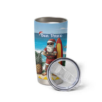 Aruba Christmas Tumbler Cup Surfing Santa Bon Pasco - Wonder Print Shop