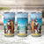 Aruba Christmas Tumbler Cup Surfing Santa Bon Pasco - Wonder Print Shop