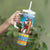 Aruba Christmas Tumbler With Handle Surfing Santa Bon Pasco - Wonder Print Shop
