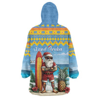 Aruba Christmas Wearable Blanket Hoodie Surfing Santa Bon Pasco - Wonder Print Shop