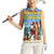 Aruba Christmas Women Sleeveless Polo Shirt Surfing Santa Bon Pasco - Wonder Print Shop