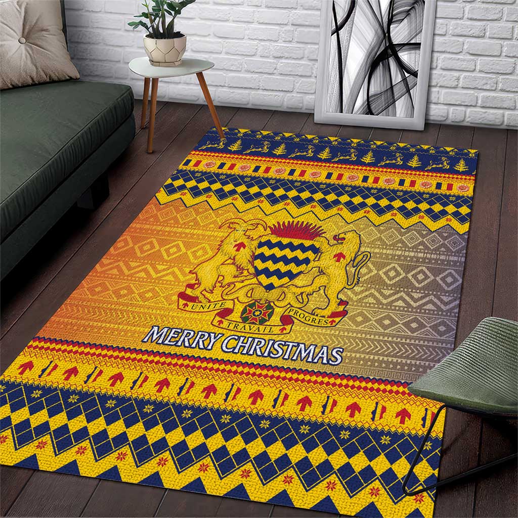 Chad Christmas Area Rug Coat Of Arms Merry Christmas - Wonder Print Shop