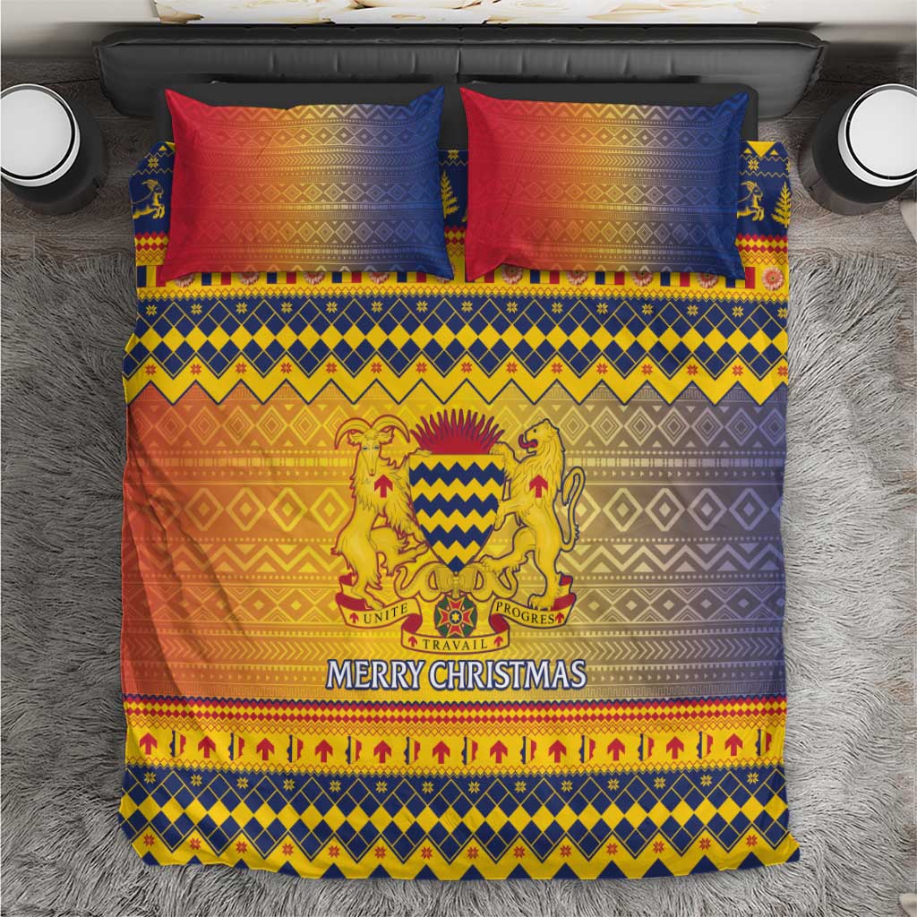 Chad Christmas Bedding Set Coat Of Arms Merry Christmas - Wonder Print Shop