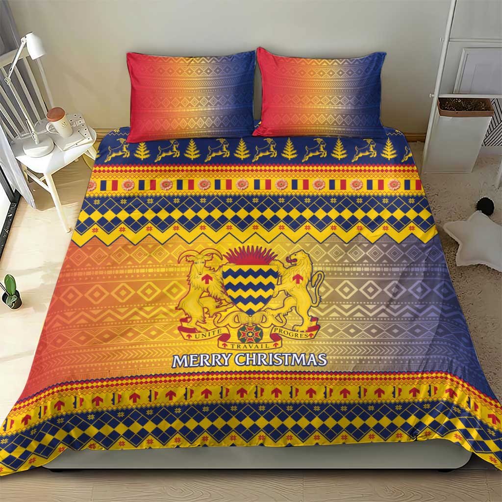 Chad Christmas Bedding Set Coat Of Arms Merry Christmas - Wonder Print Shop