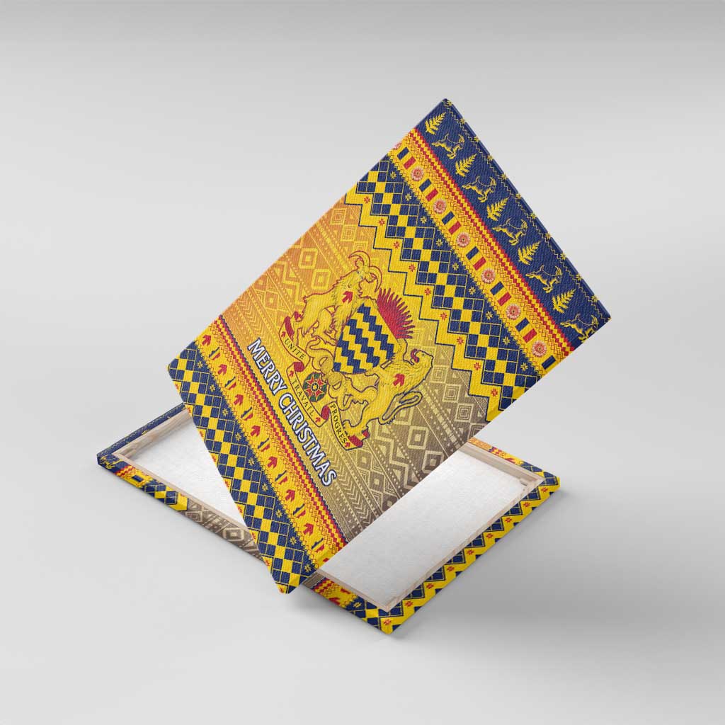 Chad Christmas Canvas Wall Art Coat Of Arms Merry Christmas - Wonder Print Shop