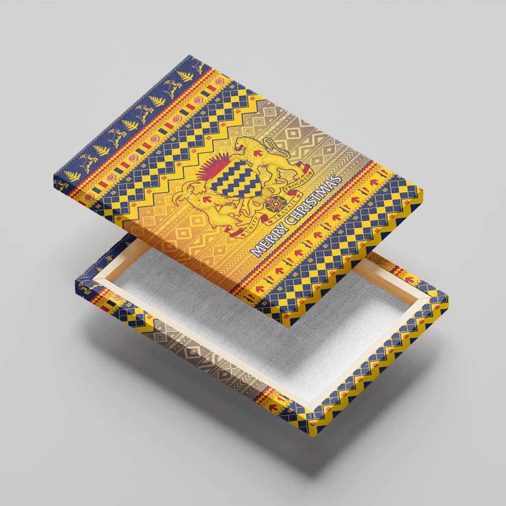 Chad Christmas Canvas Wall Art Coat Of Arms Merry Christmas - Wonder Print Shop