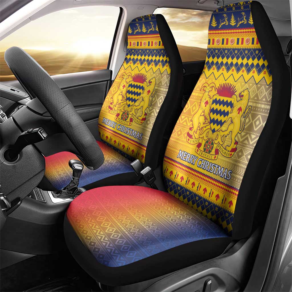 Chad Christmas Car Seat Cover Coat Of Arms Merry Christmas - Wonder Print Shop